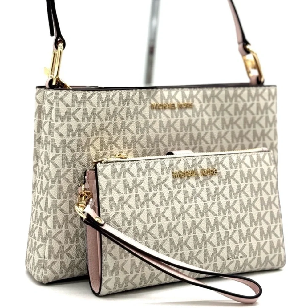 Michael Kors Trisha MD Triple Compartment Xbody Bag & Double Zip Wallet Set